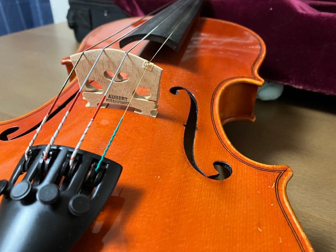 オレンジ色 バイオリン 4弦 ケース付き
