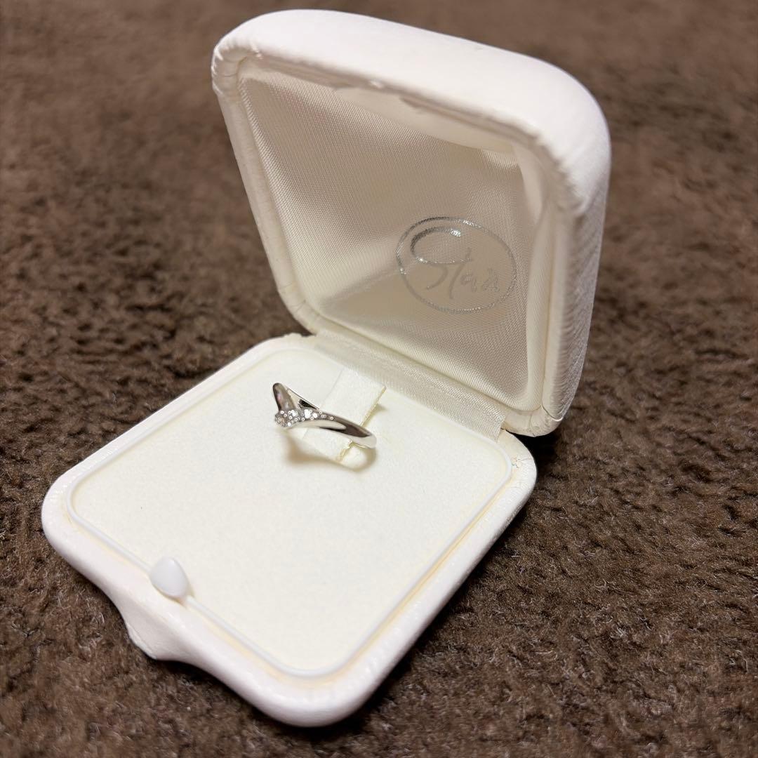 スタージュエリー Pt950ダイヤピンキーリング 5号