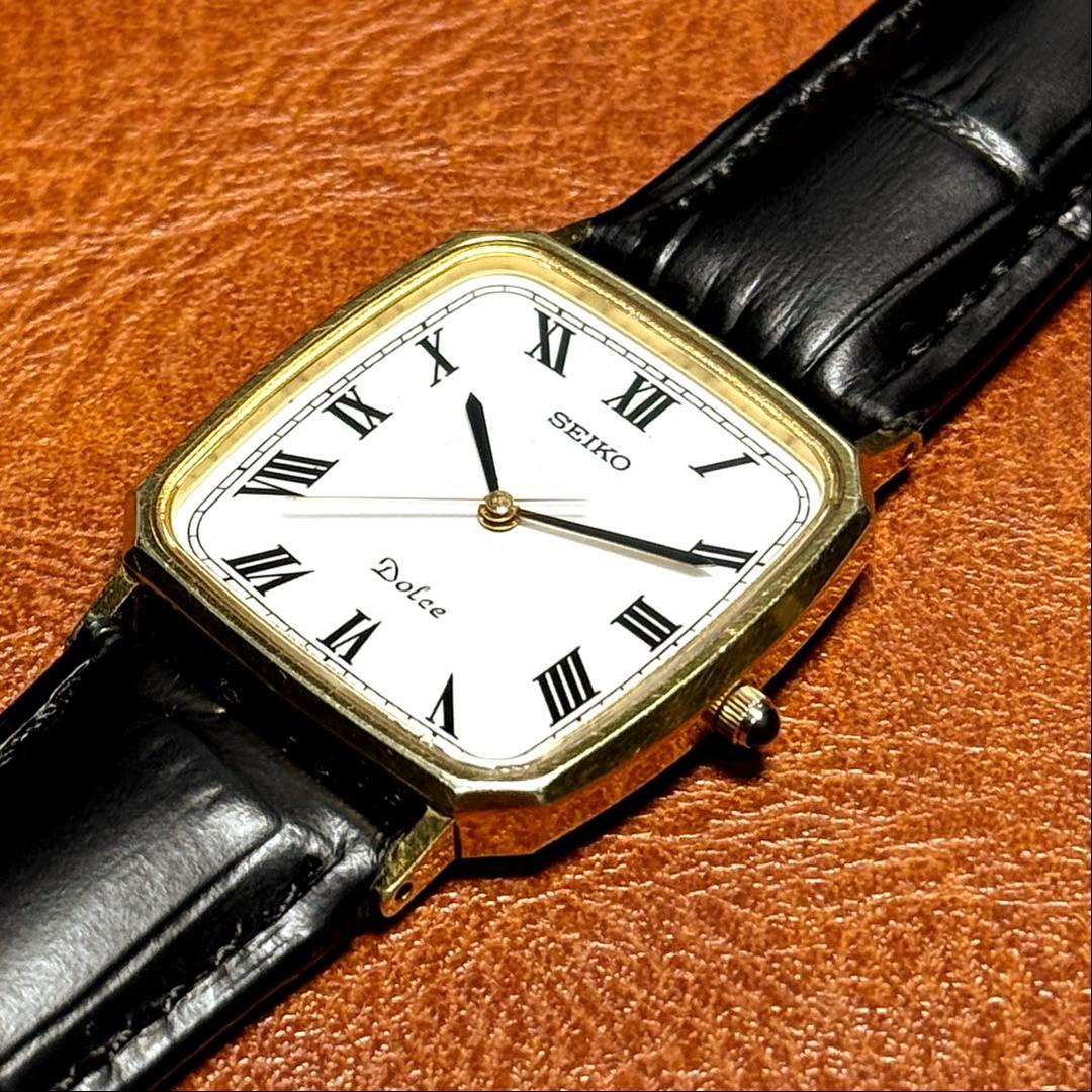 A83 希少 稼動品 SEIKO DOLCE スクエア型 80年代ヴィンテージ