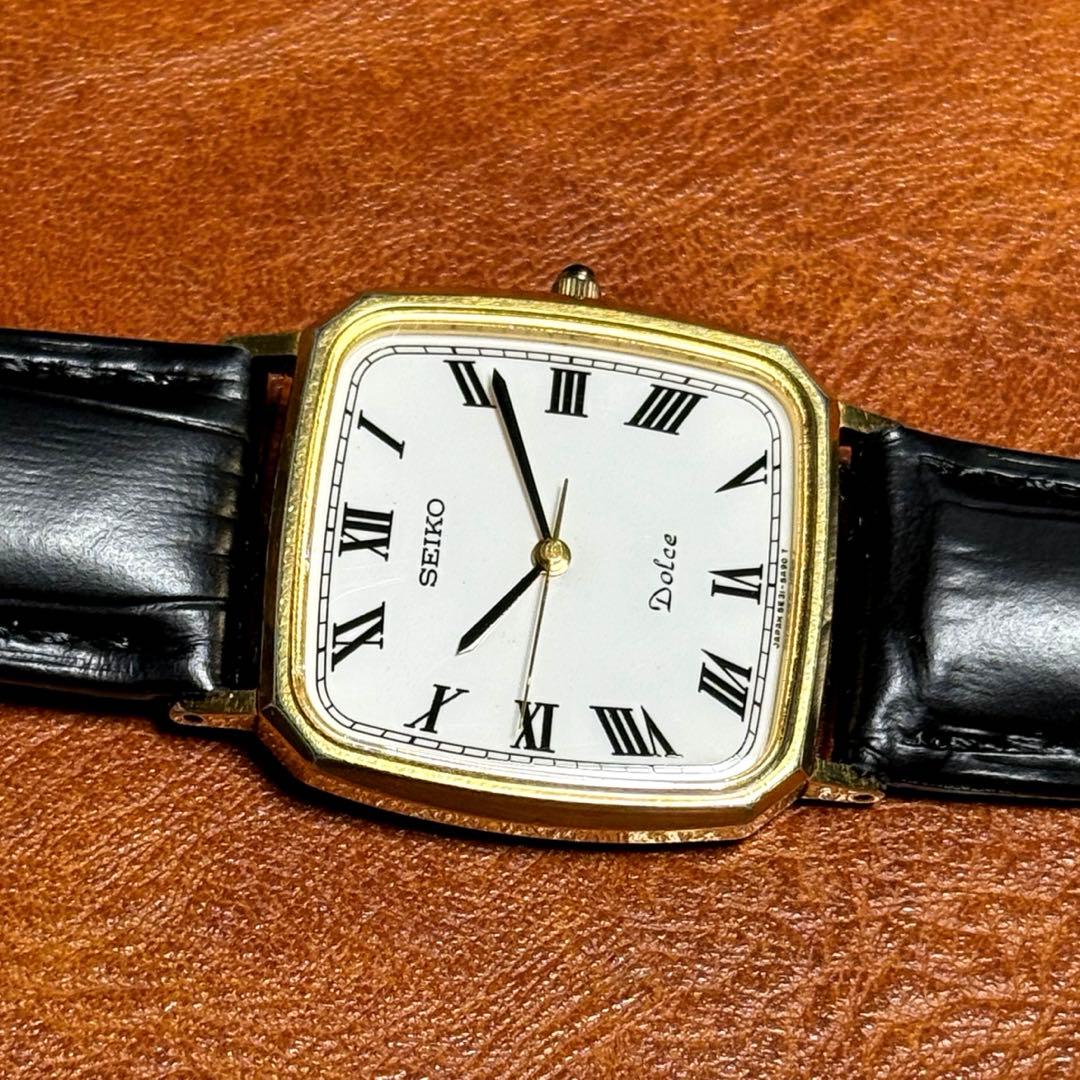 A83 希少 稼動品 SEIKO DOLCE スクエア型 80年代ヴィンテージ