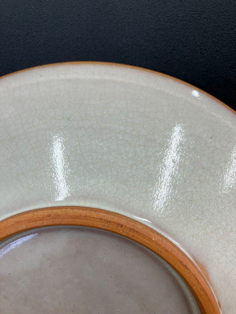 値下げ！未使用　牛ノ戸焼　中井窯　染め分け　緑抜き　大皿　鳥取