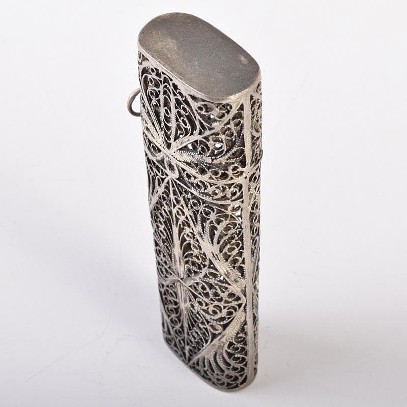 アンティーク　銀線細工　香入　ケース　約30g　C　R7761