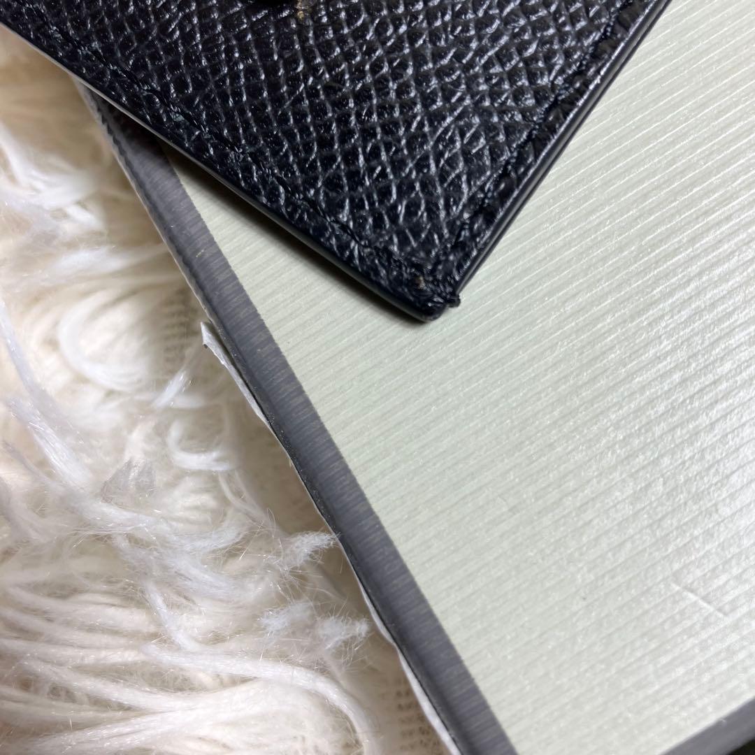 【美品】トムフォード カードケース レザーブラック ゴールドメタル 箱付き