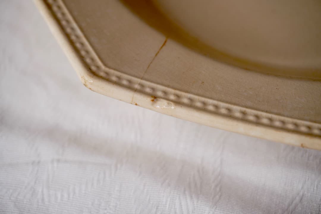 フランス アンティーク クレイユモントロー オクトゴナルプレート 陶器 深皿③