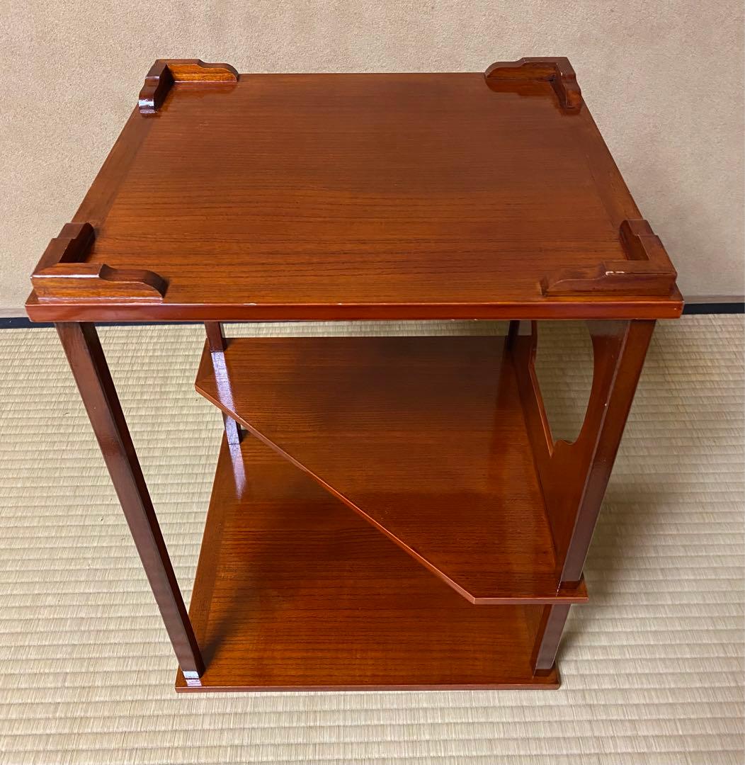 茶道具　棚　仙翁棚　渡辺可映作　木箱入り　黄袋付