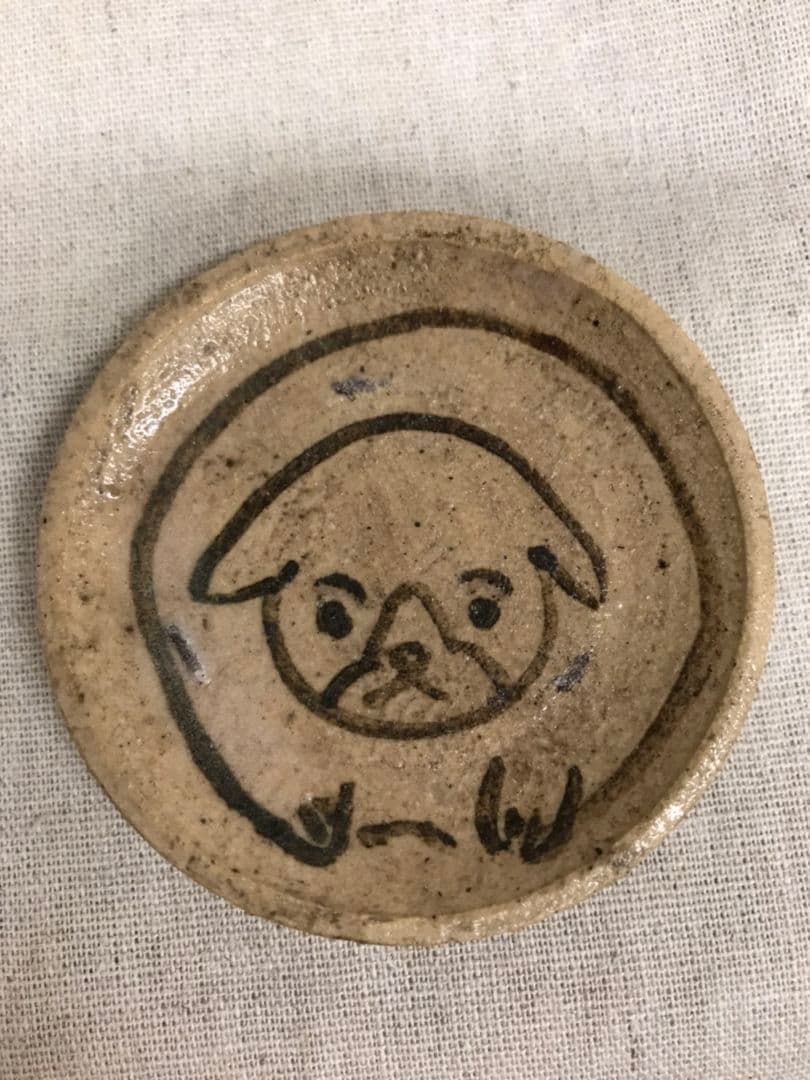 瀬戸の豆皿(石皿) 仔犬 ５枚組 (B)