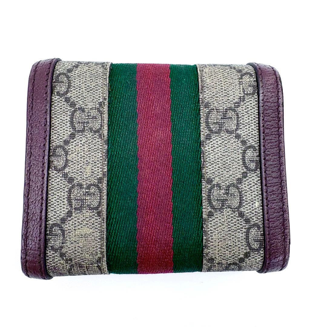 GUCCI　三つ折り財布　PVC　コンパクト　GGマーモント　シェリーライン