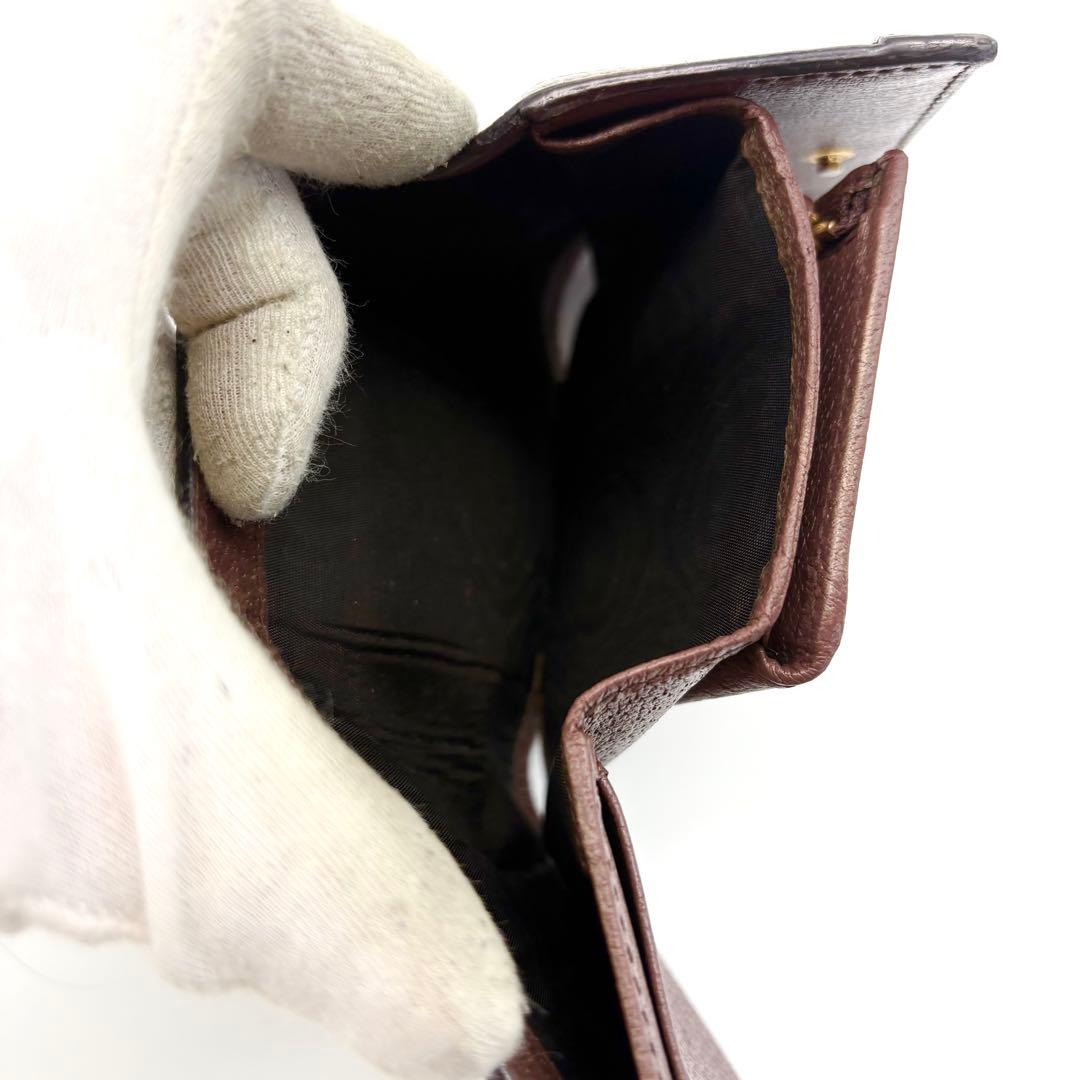 GUCCI　三つ折り財布　PVC　コンパクト　GGマーモント　シェリーライン