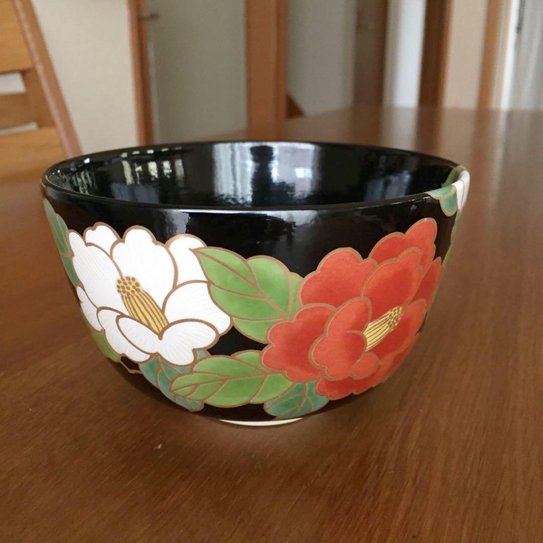茶道具 椿花絵 茶碗