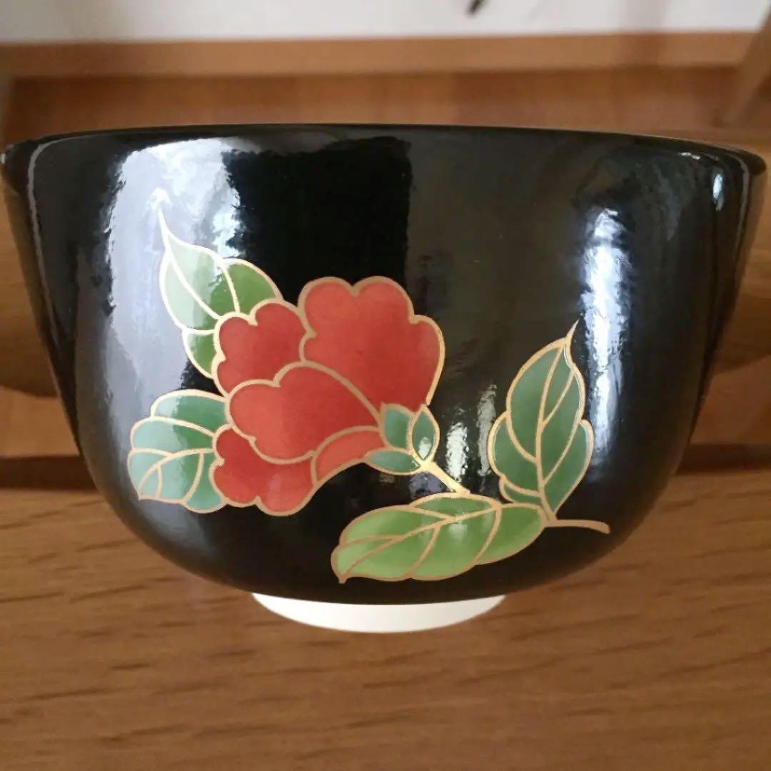 茶道具 椿花絵 茶碗