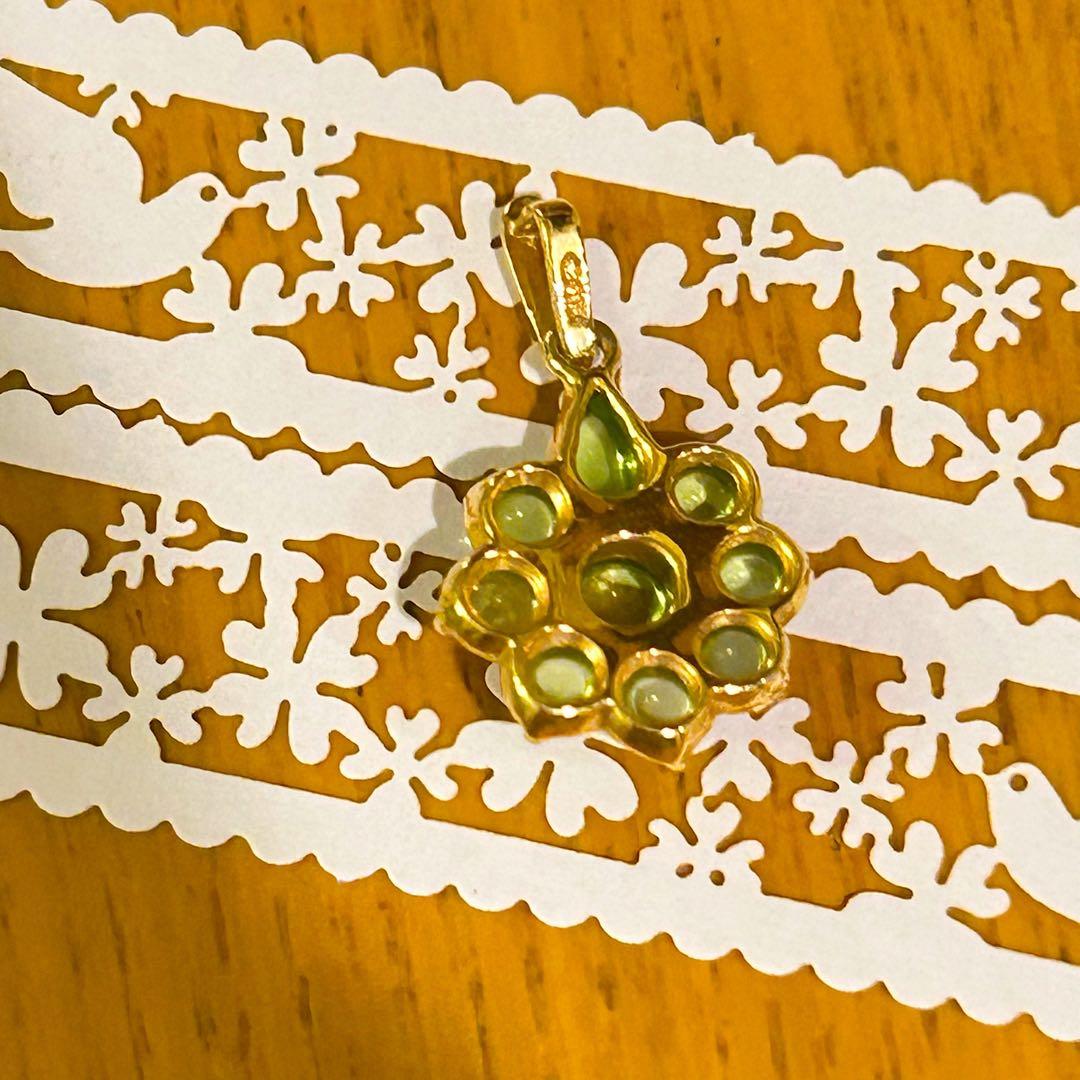 ペリドット　リング　指輪　ペンダントヘッド　K18 おそろい　セット