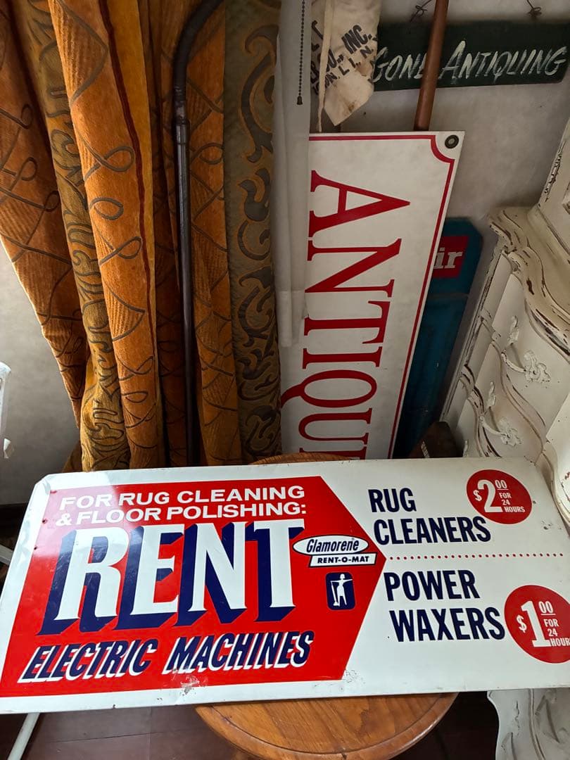 アンティーク　サイン　プレート　大きな　看板　RENT アメリカ　レア