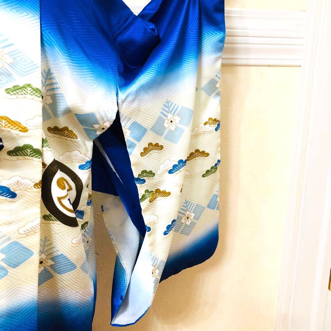 七五三 五歳‼️豪華Blue系鷹巻物金彩煌びやか❤️完全フルセット‼️家から揃える無し