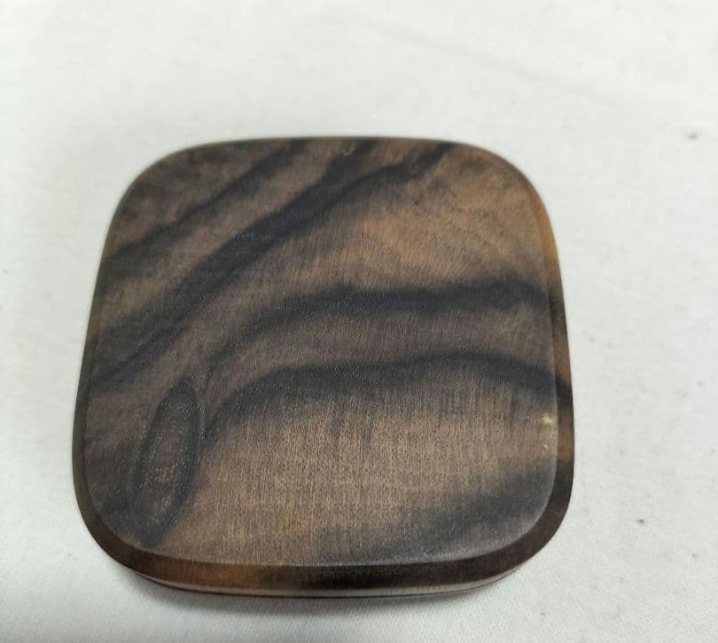 道場宗廣作 蛇籠 黒柿四方香合