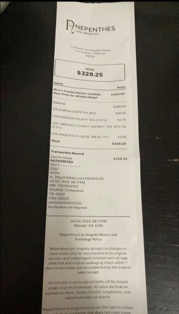 hanai 花井祐介 シルクスクリーン ロサンゼルス限定 ネペンテス サイン