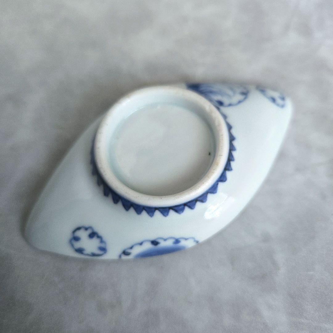 古伊万里　染付　豆皿　小皿　江戸　骨董　金直し　金継ぎ　藍柿　アンティーク