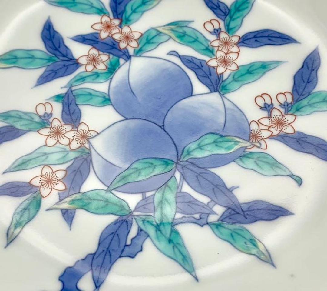 十三代 今泉今右衛門(造) 色絵　桃　飾皿 共箱