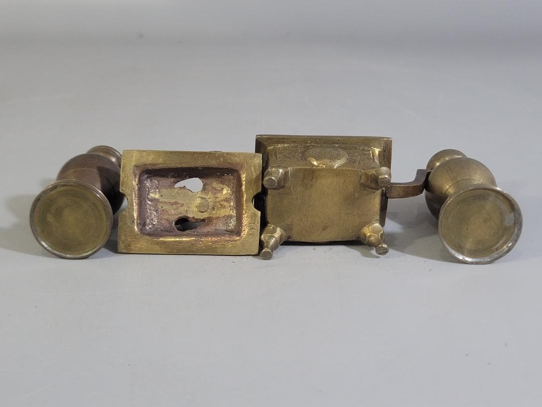 古銅 豆 香炉 花器一対 Ａ845