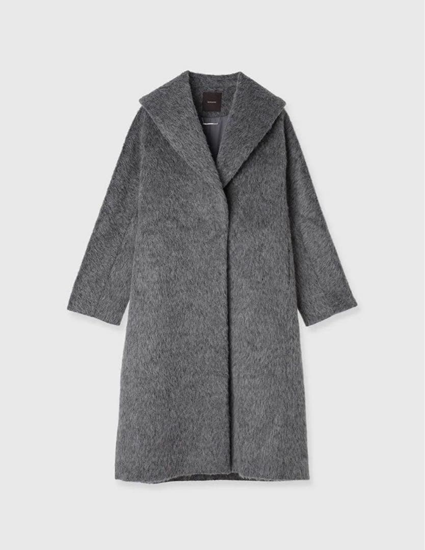 anuans アルパカウールショールカラーコート