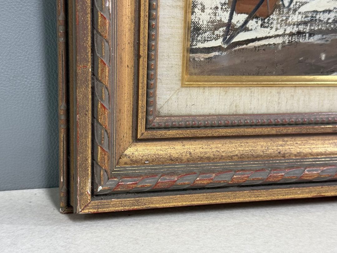 金澤満寿雄 パリ冬日 F10号 油彩画 直筆サイン 元二科会会友 二科賞受賞