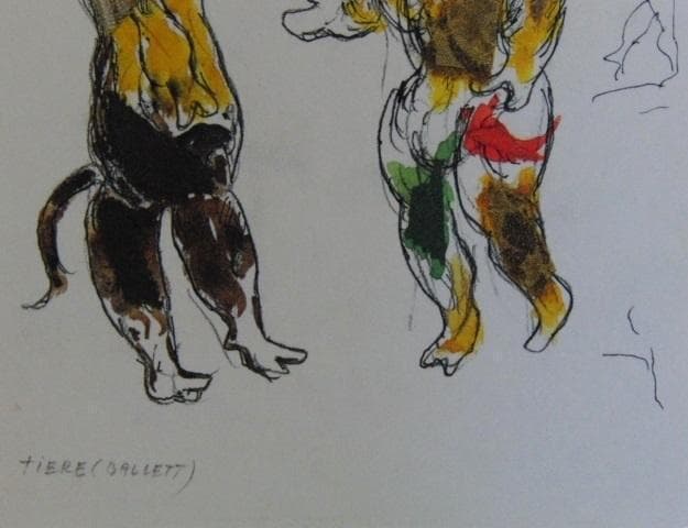 マルク シャガール、【動物たちのバレエ】、希少な画集より