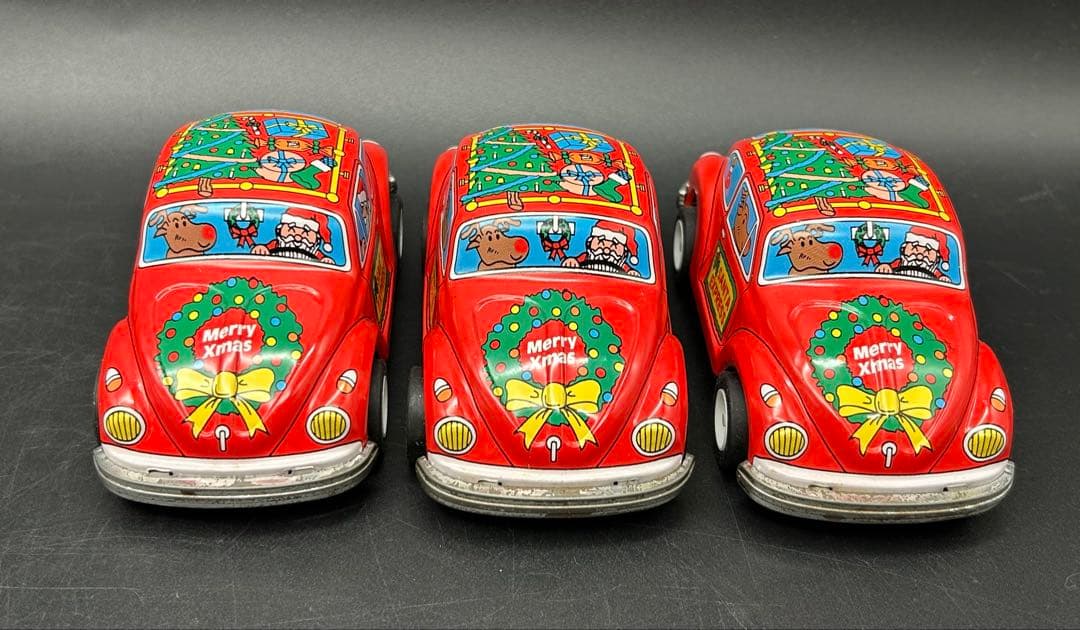 ブリキ製　トイズクラブ　サンタエクスプレス　フォルクスワーゲン　ビートル　3台