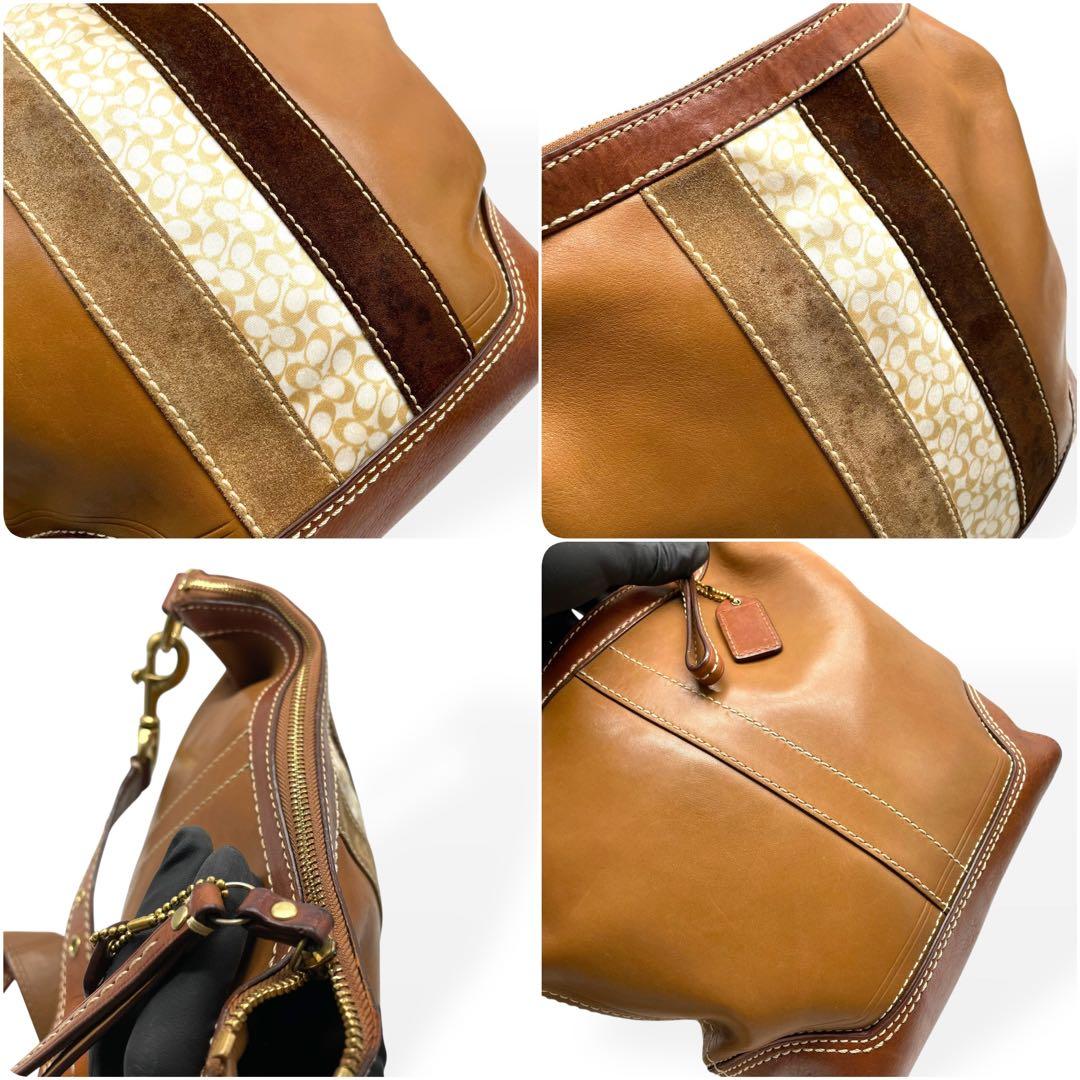 美品　COACH コーチ ショルダーバッグ パッチワーク ミニシグネチャー
