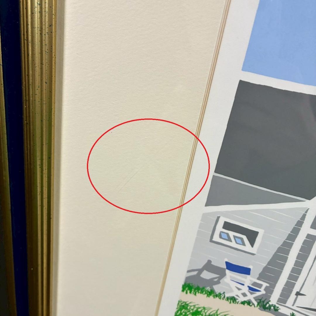 美品 エリック・ホルク「サマーパレス」シルクスクリーン 直筆サイン入り 額縁入り