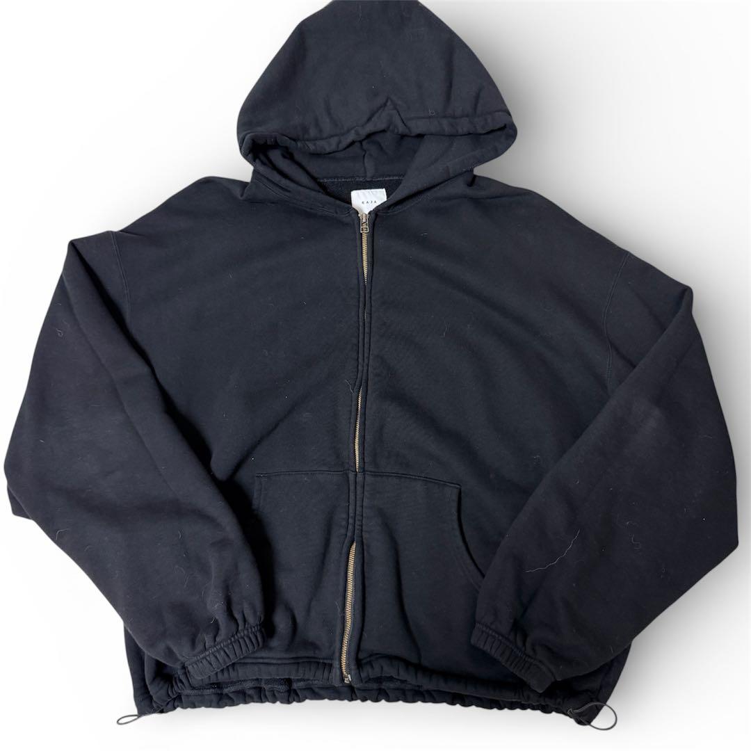KAJA スウェット ジップ フーディー パーカー デニム ダウン OVY