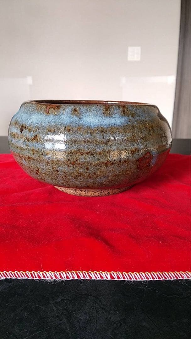 李朝　会寧　国焼　韓国美術　朝鮮美術　海鼠釉　茶道具　煎茶器　小壷