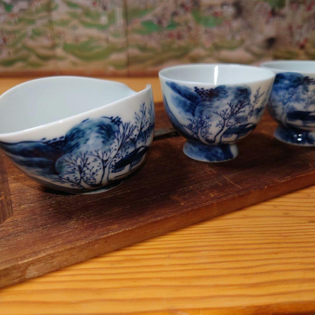 はやみ　京焼 平安昭阿弥 高野昭阿弥 煎茶器 湯冷まし 高台煎茶碗 5客