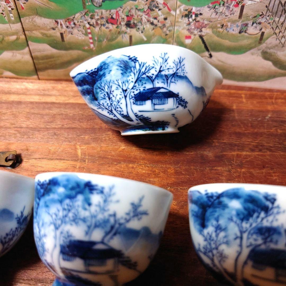 はやみ　京焼 平安昭阿弥 高野昭阿弥 煎茶器 湯冷まし 高台煎茶碗 5客