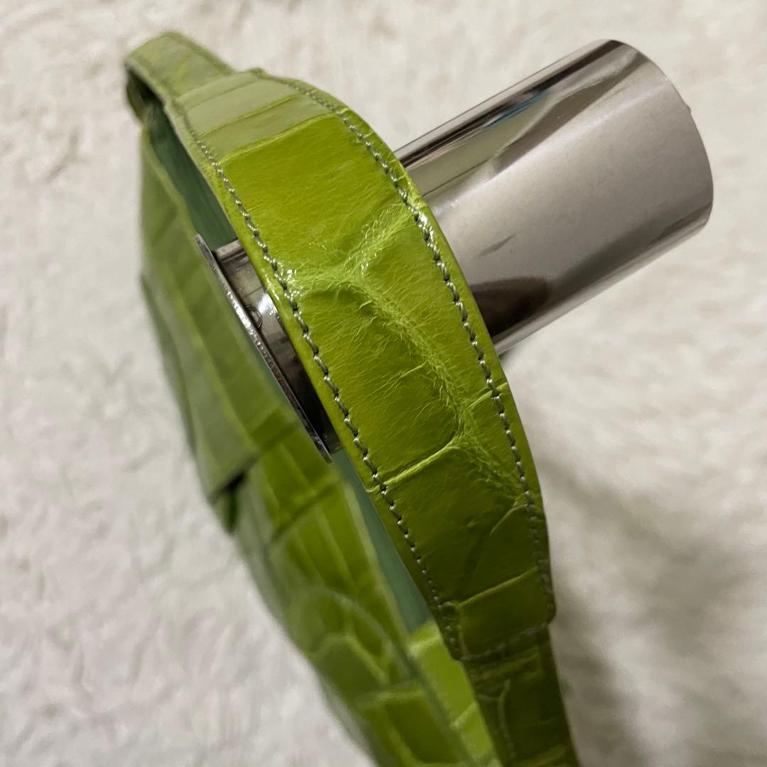 極美品/希少色　JRA認証　リアルクロコダイル　2wayショルダーバッグ　緑