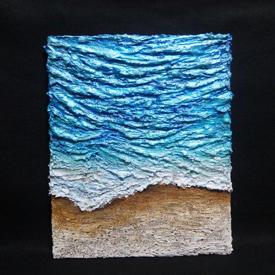 油絵 油彩 油彩画 絵 絵画 【海の砂浜】