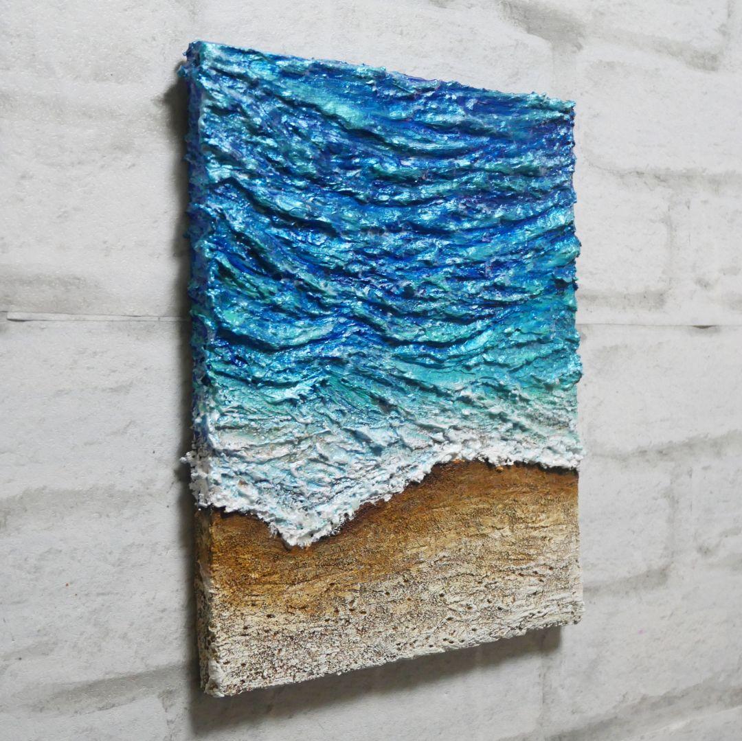 油絵 油彩 油彩画 絵 絵画 【海の砂浜】