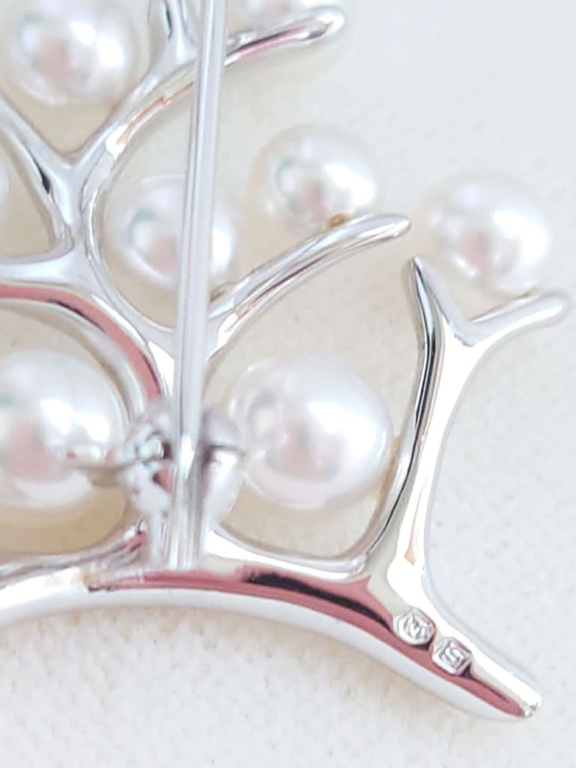 MIKIMOTO 幸福の木ブローチ　SILVER　アコヤ真珠付き