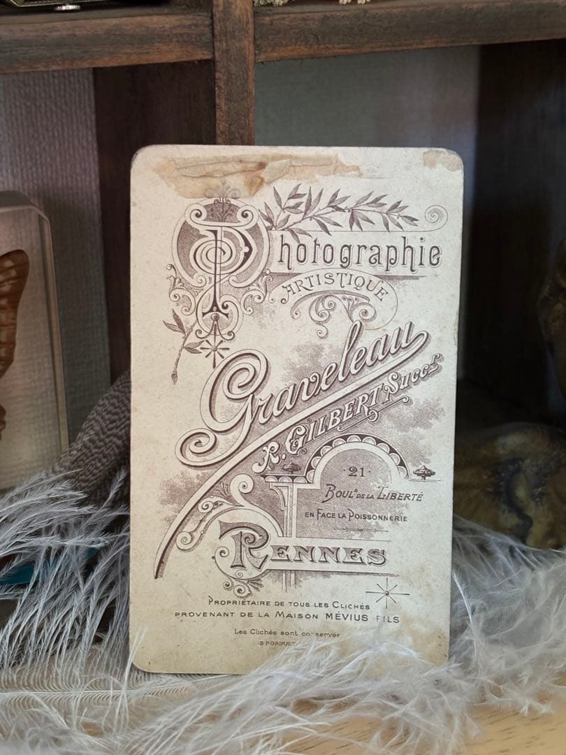 カルト・ド・ヴィジット 初聖体拝領　少女　アンティーク