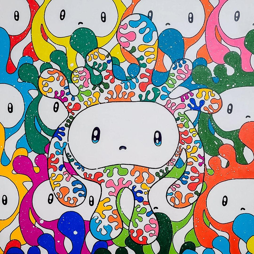 ★鈴木哲也★S25(803×803mm)アクリル原画1点物★送料無料#0088