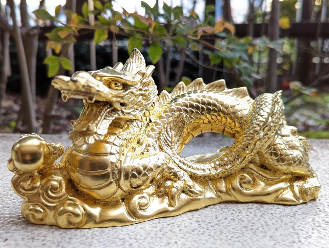 【期間限定特価】【商売繁盛金運上昇】金龍 純金箔 荒波々幾（アラハバキ）大神像