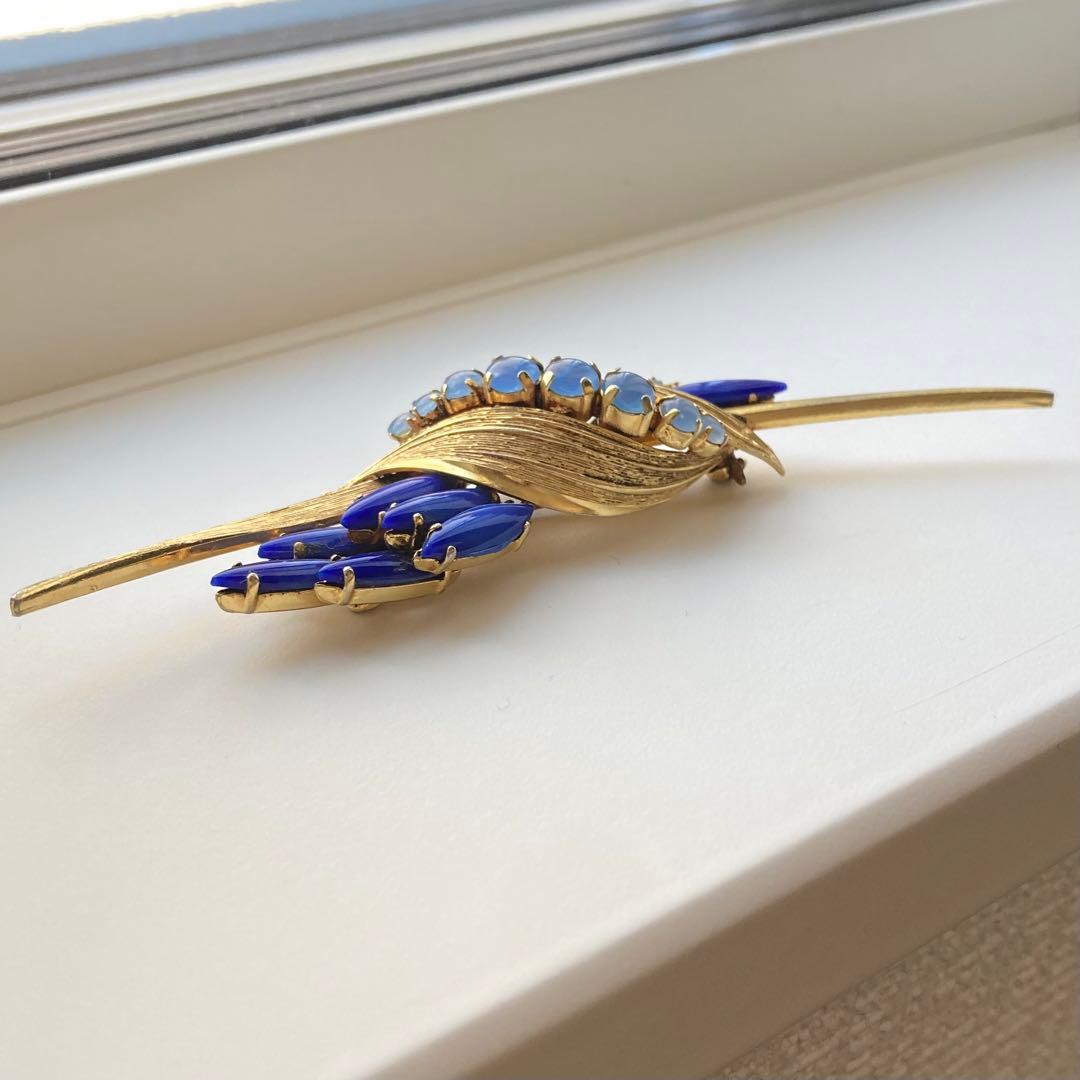超希少】 Christian Dior 1960s ブルーラインストーンブローチ