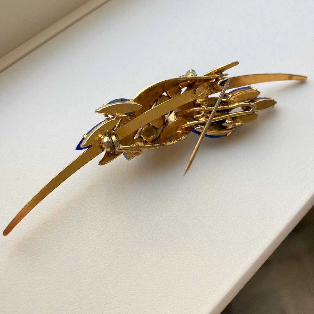 超希少】 Christian Dior 1960s ブルーラインストーンブローチ