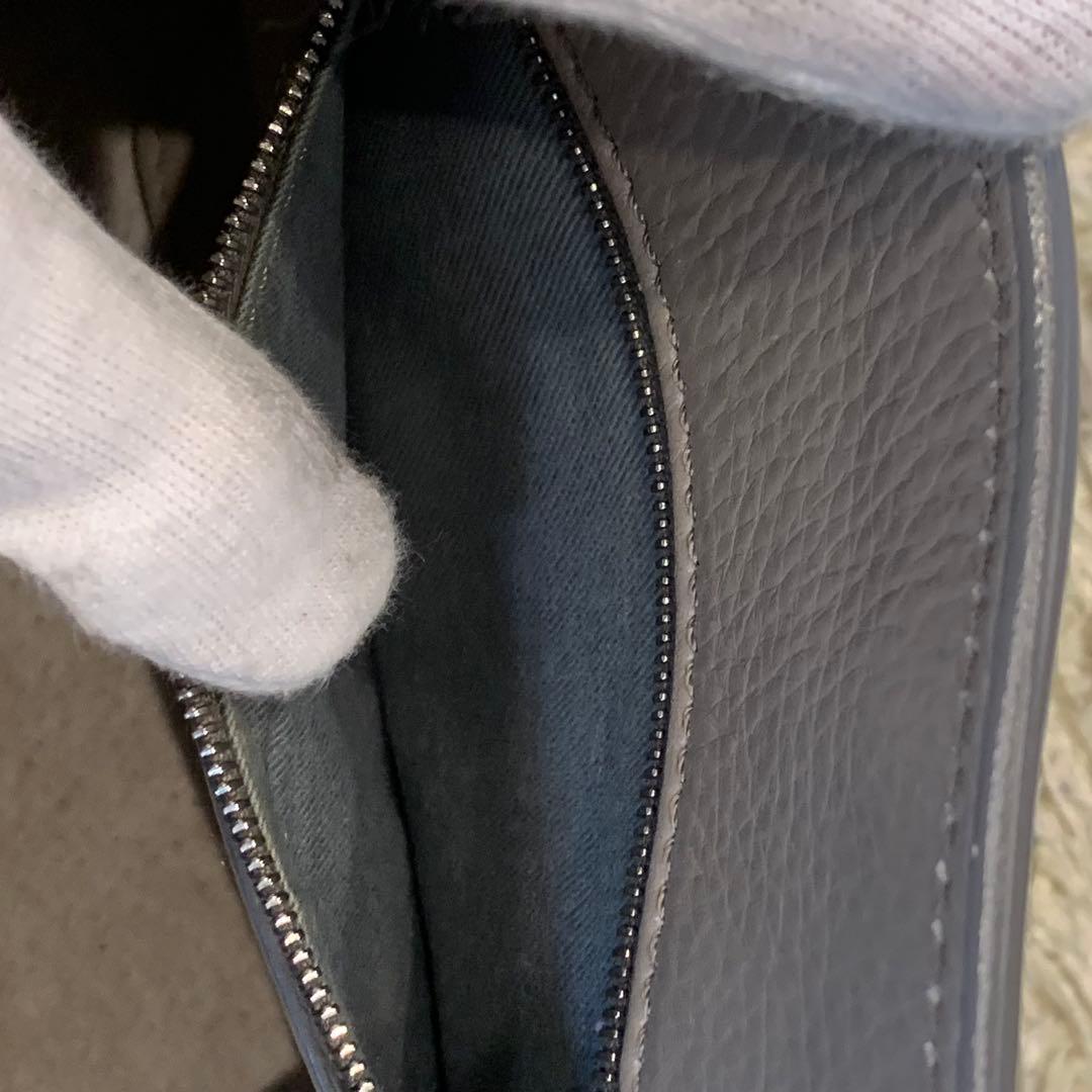 美品✨HIROFU ランポ ハンドバッグ レザー ロゴ刻印 グレー