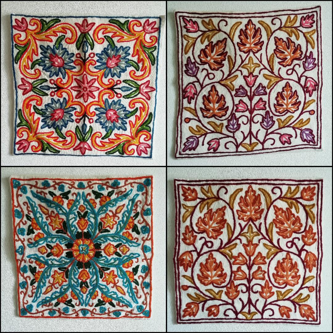 【雑貨屋・仕入れ】花柄クッションカバー（刺繍・ハンドメイド）