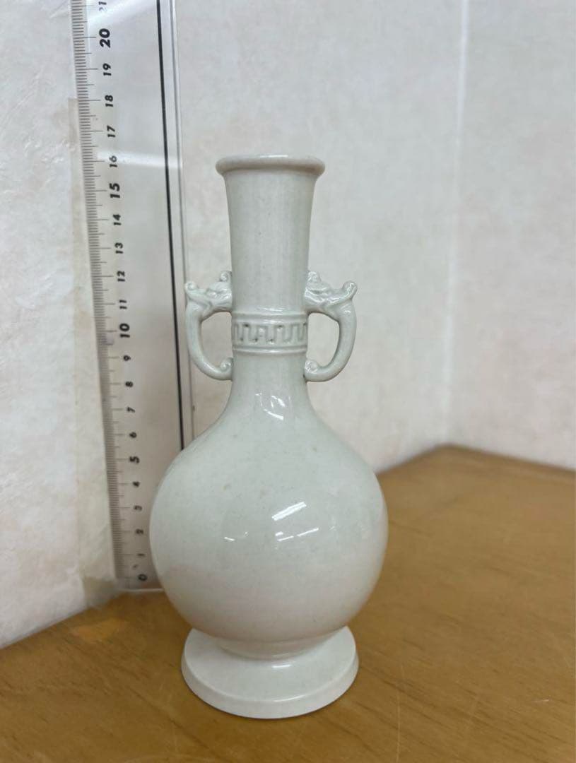 中国　朝鮮李朝高麗白磁瓶　古美術唐物コレクション発掘骨董　アンティーク江戸　青磁