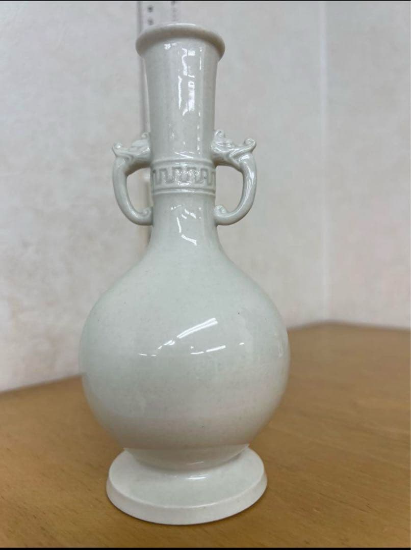 中国　朝鮮李朝高麗白磁瓶　古美術唐物コレクション発掘骨董　アンティーク江戸　青磁