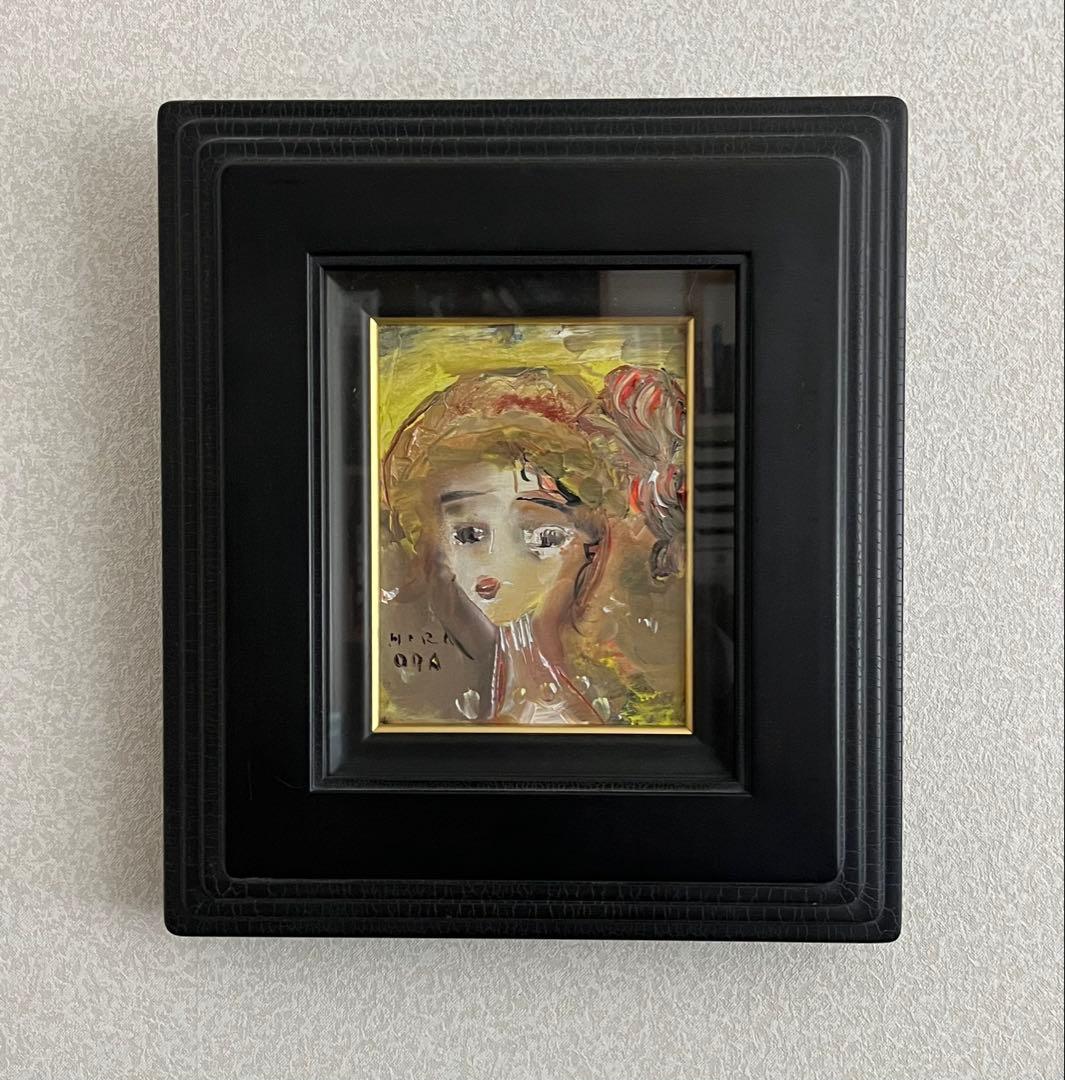 織田廣喜　「少女」　0号　油彩