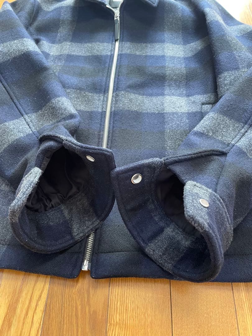 Theory メルトンウールブルゾンモザイクチェック　Lサイズ