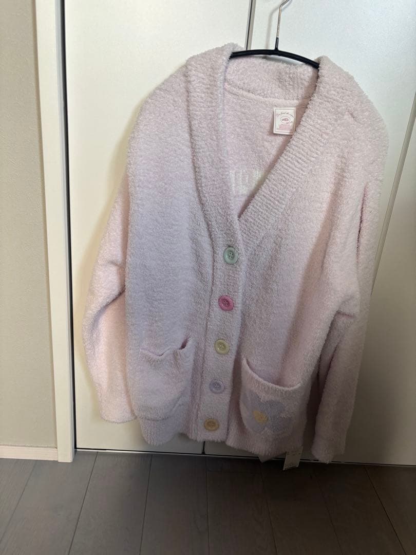 【新品未使用】ジェラピケ韓国限定　　花刺繍カーディガン　ピンク