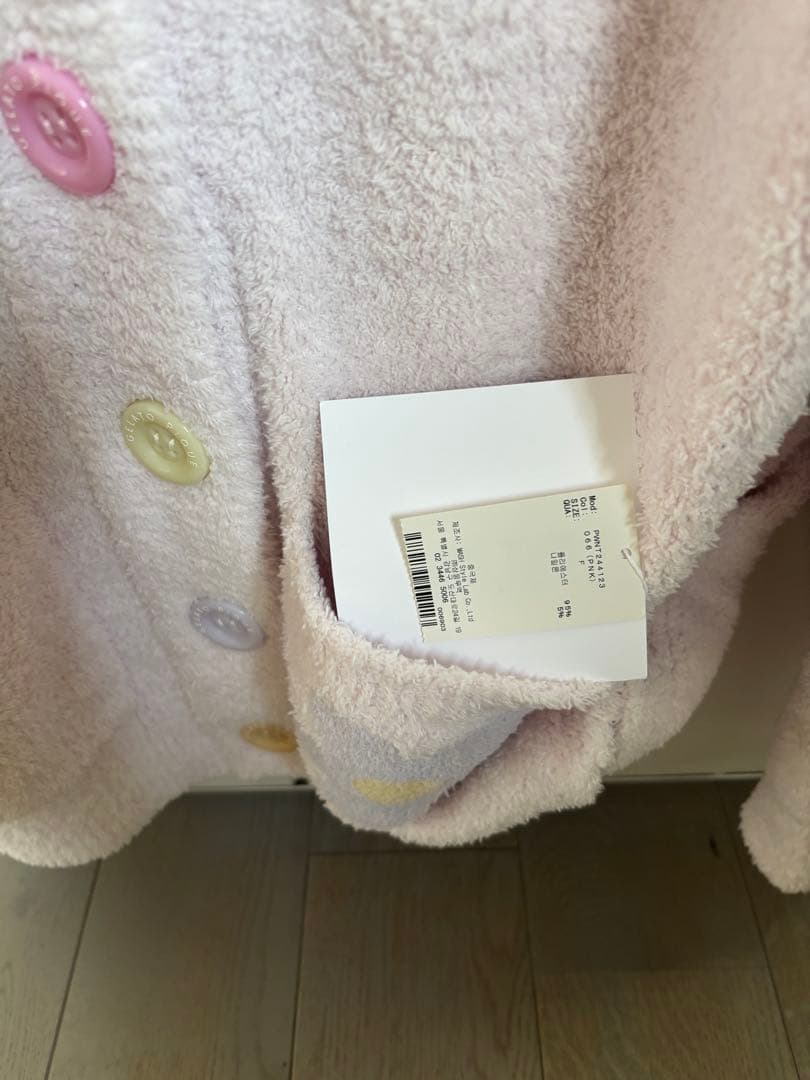 【新品未使用】ジェラピケ韓国限定　　花刺繍カーディガン　ピンク