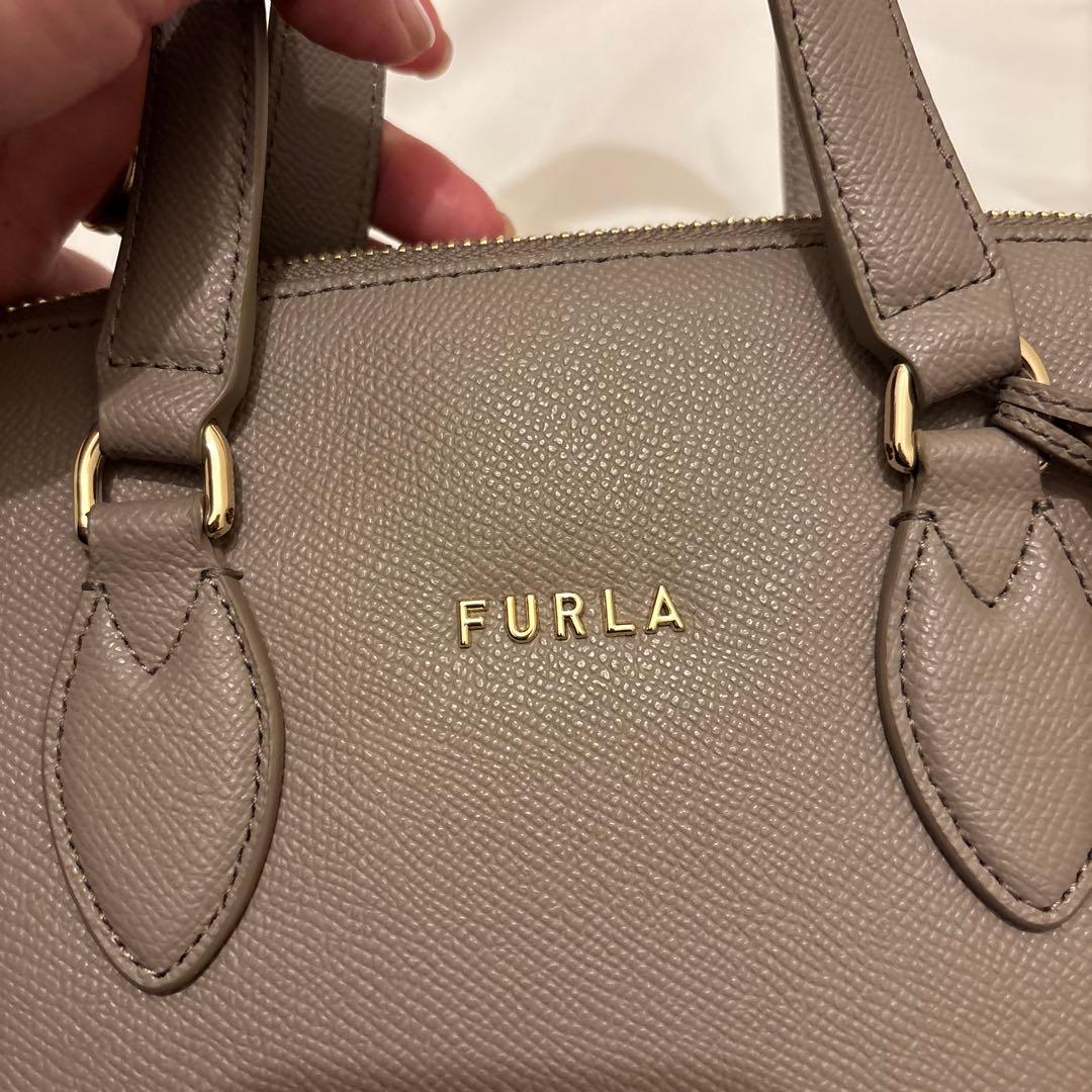 【新品未使用】FURLA 2WAY ショルダーバッグ　革 グレー